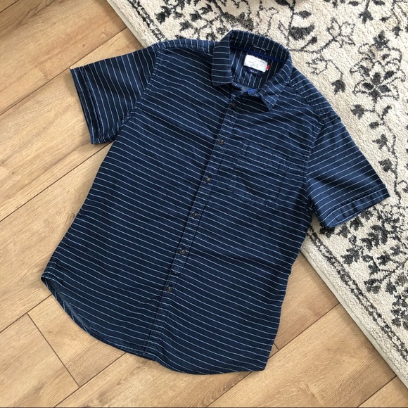 DENIM & FLOWER slim fit button down stripe shirt L - Picture 1 of 10